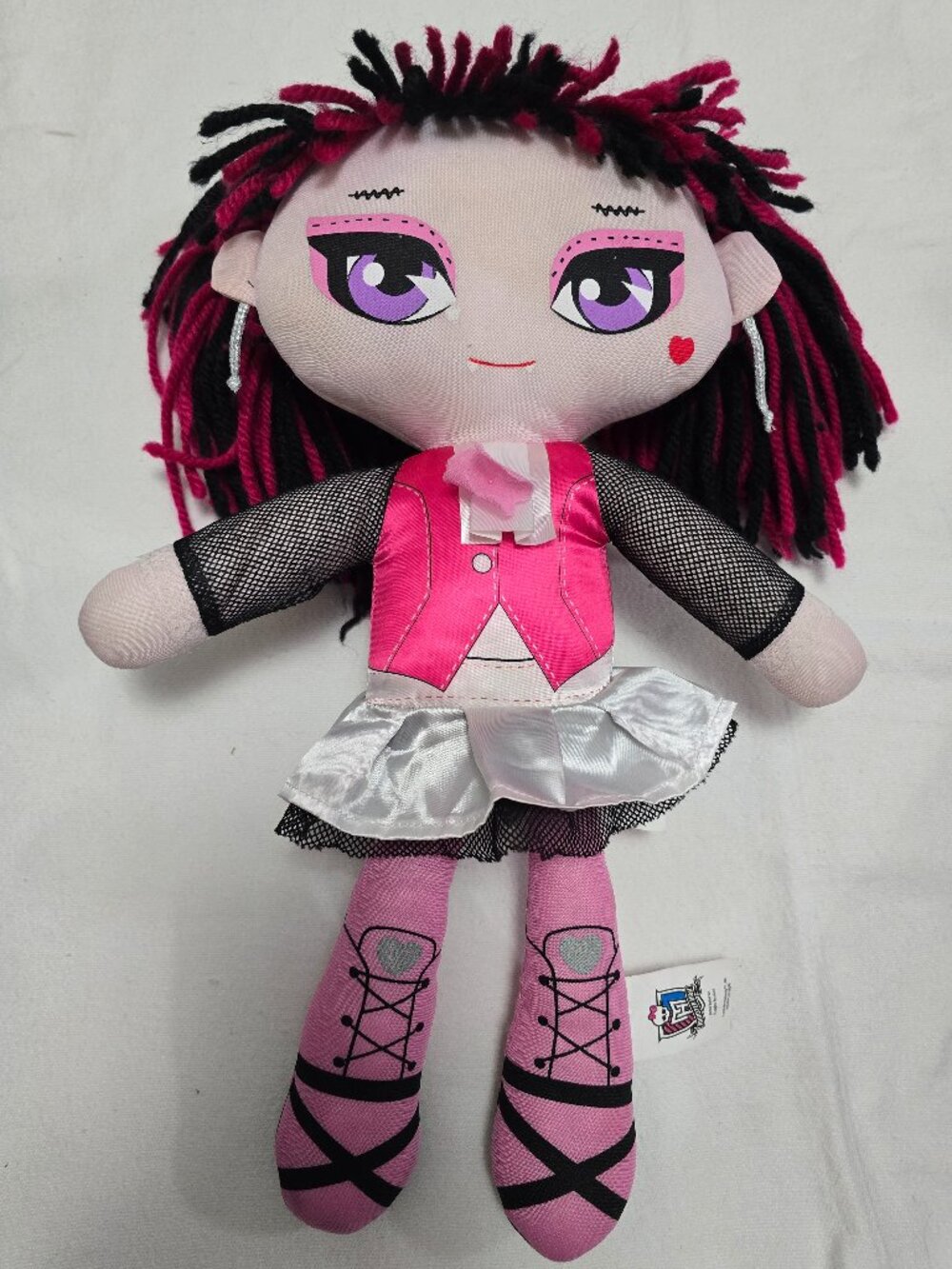 Monster High Draculaura Rag Doll Stuffed Plush 20” Mattel 2014 EUC.